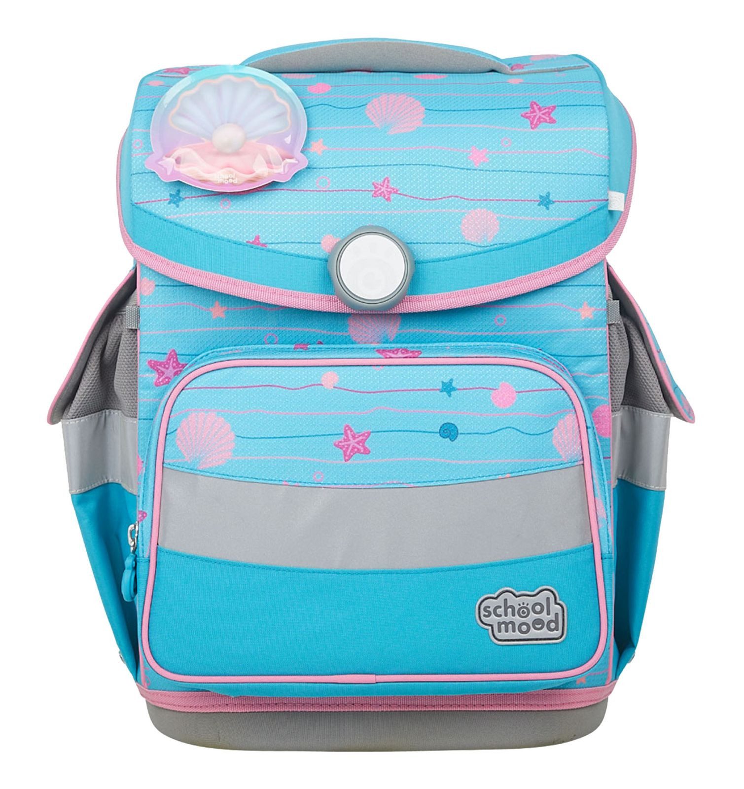 SCHOOL-MOOD® Schulranzen Timeless mit LED Patchy (Set, 7-tlg)