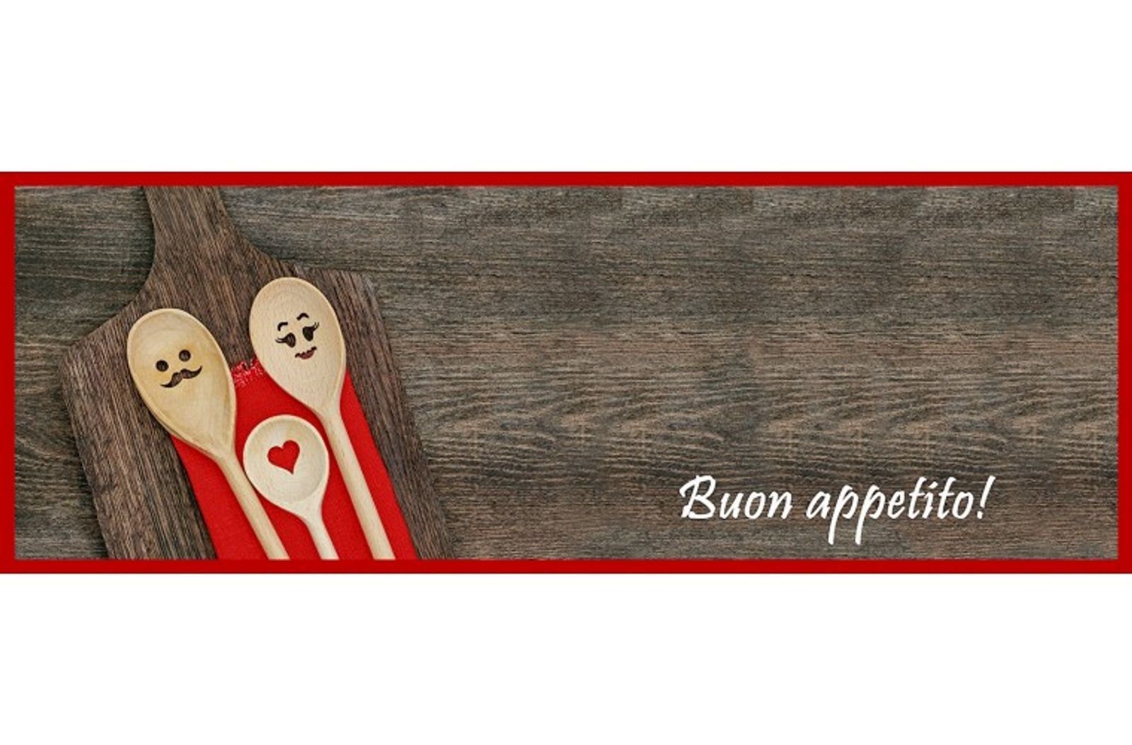 MD Entree Läufer Cook&Wash Küchenläufer Teppichläufer Küchenteppich, rechteckig, Höhe: 5 mm, bei 30° waschbar, anti-rutsch, 50 x 150 cm, Happy Spoons, bunt