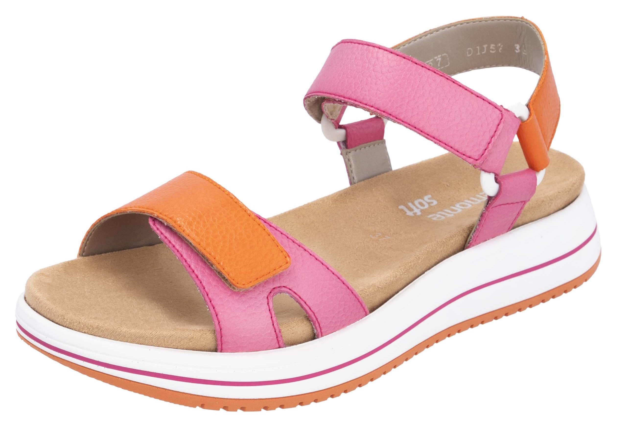 Remonte Elisabeth Hurley-Collection Riemchensandale, Keilabsatz, Klettschuh günstig online kaufen