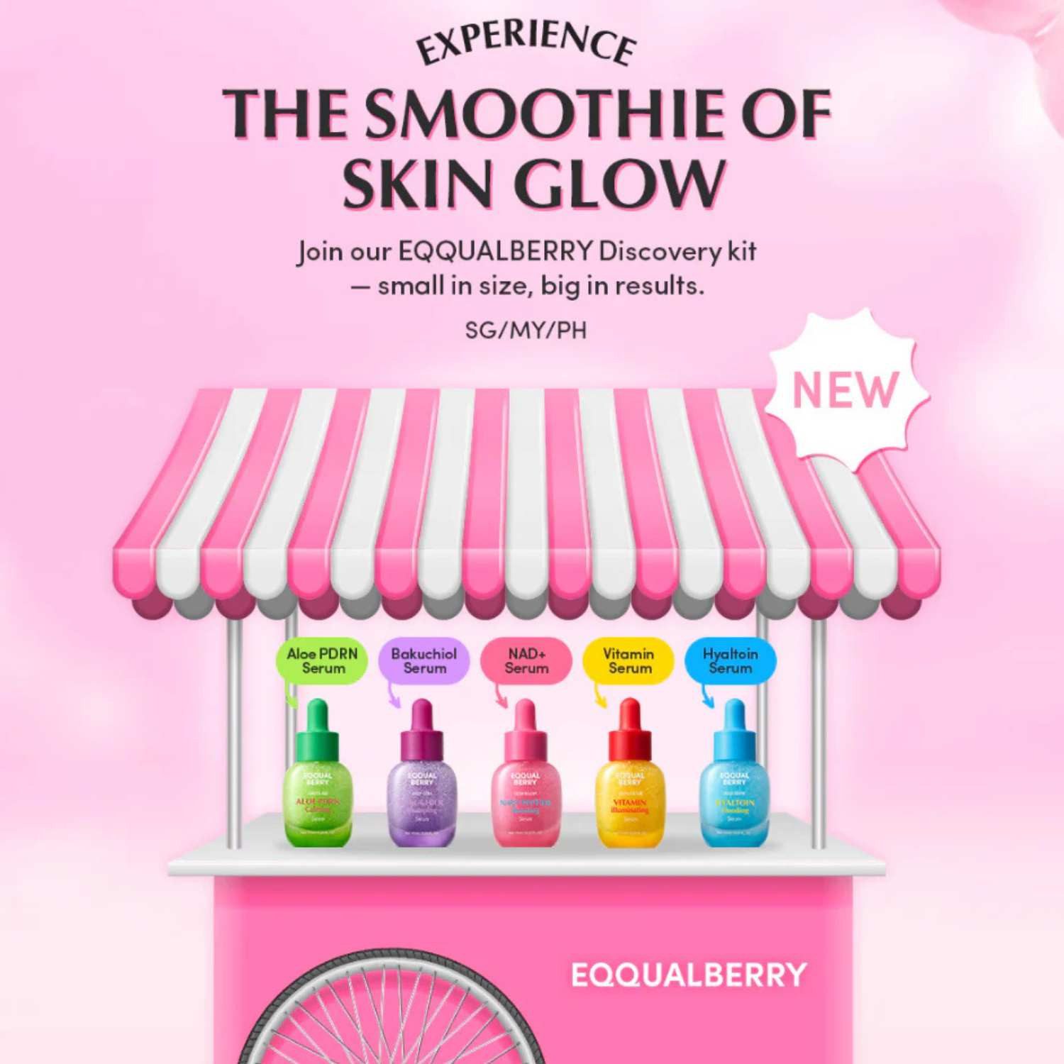 Eqqualberry Gesichtsserum Serum Minis Discovery Kit 5x10ml – Set mit 5 Mini-Seren für Hydration Glow, Festigkeit & Beruhigung – Korean Skincare Discovery, Set zum Testen & Reisen – für alle Hauttypen