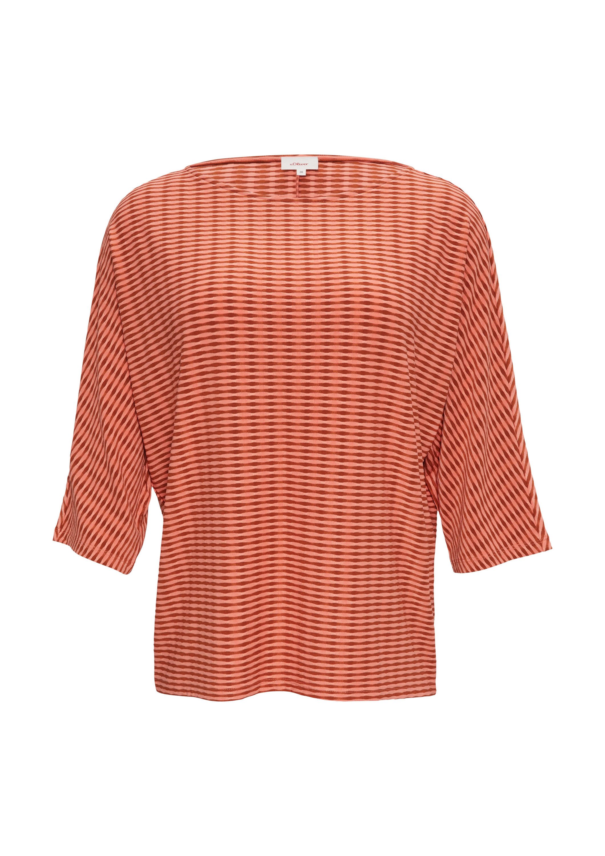 s.Oliver 3/4-Arm-Shirt T-Shirt Strukturiertes Shirt mit günstig online kaufen