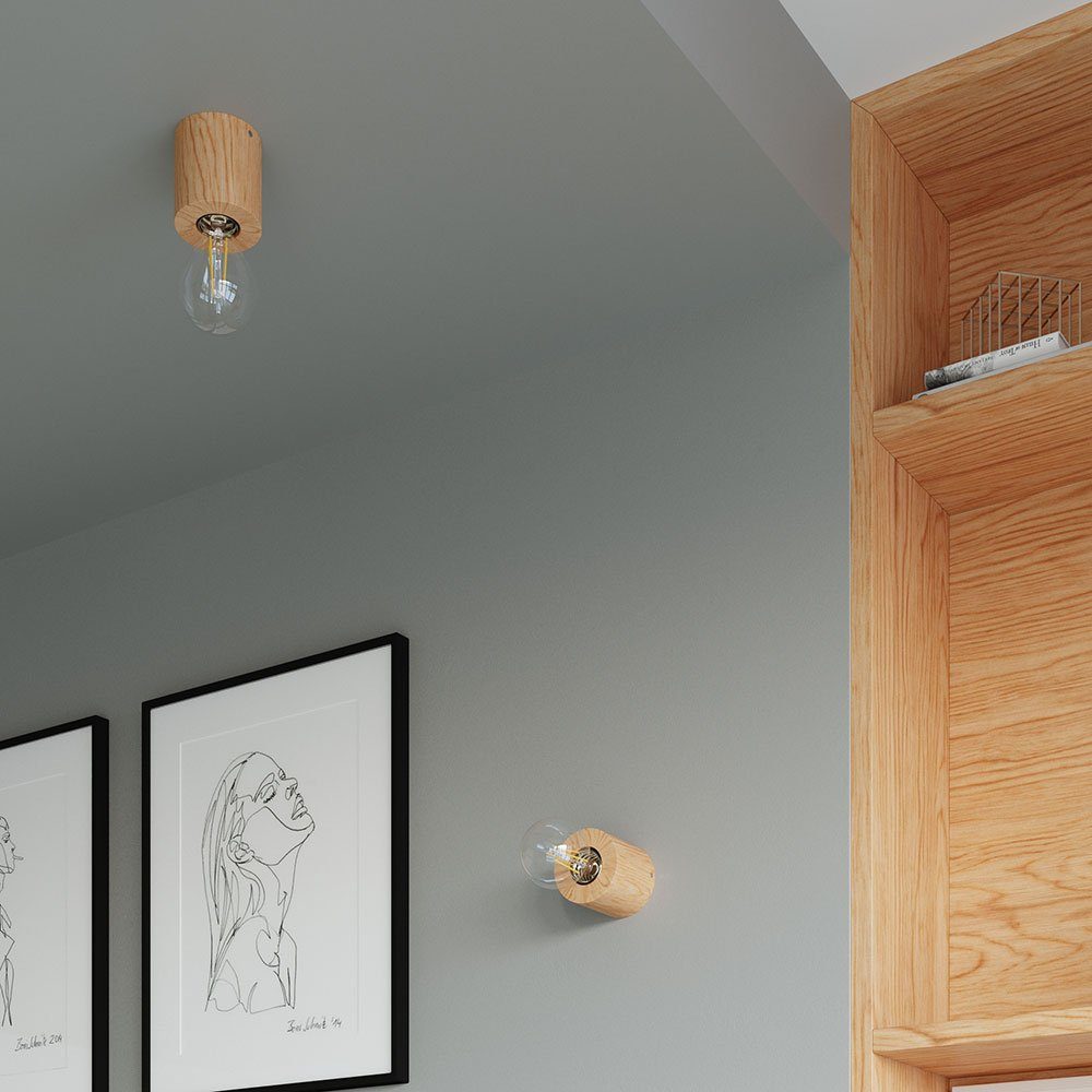 Wandlampe Holzleuchte Wandleuchte, etc-shop Leuchtmittel in inklusive, Landhausstil Wandleuchte nicht Holzlampe Wohnzimmer