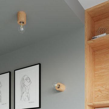etc-shop Wandleuchte, Leuchtmittel nicht inklusive, Wandlampe Landhausstil Holzleuchte Wandleuchte Holzlampe Wohnzimmer in