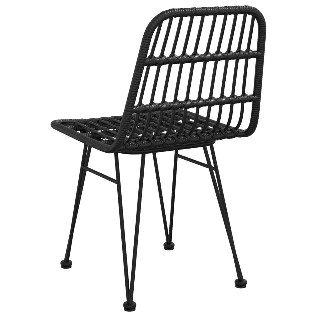 St) Schwarz 48x62x84 2 cm Stk. (2 Schwarz Gartenstühle vidaXL PE-Rattan Gartenstuhl | Schwarz