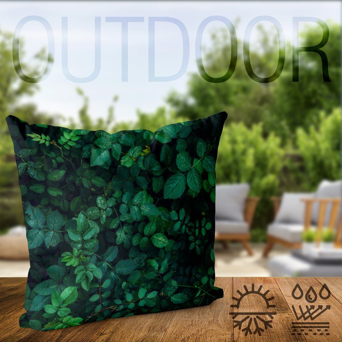 grün baum VOID Kissenbezug, Kochen frisch Küche gesund Stück), Wandern Laubwerk blatt Frühling closeup bunt Urwald Kräuter Sofa-Kissen (1 garten natürlich Wald pflanze