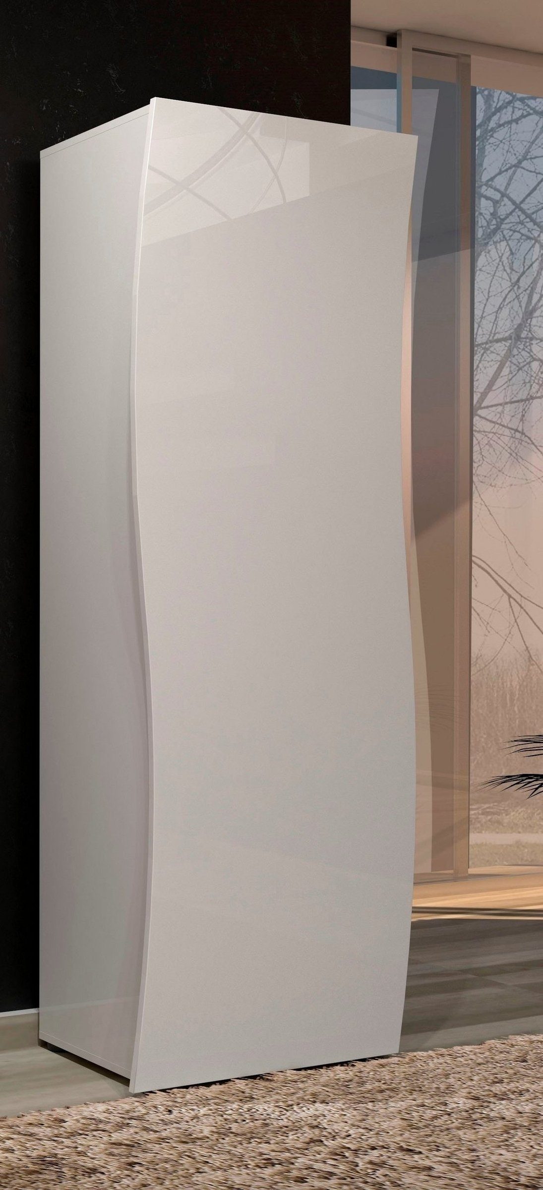 Garderobenschrank in wei, Holzwerkstoff - 70x190x42cm (BxHxT)