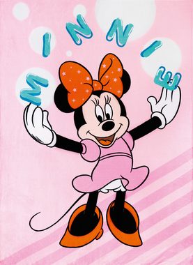 Kinderdecke Minnie Mouse Pink Maus 130 x 170 weich und kuschelig Coral Fleecedecke, BERONAGE