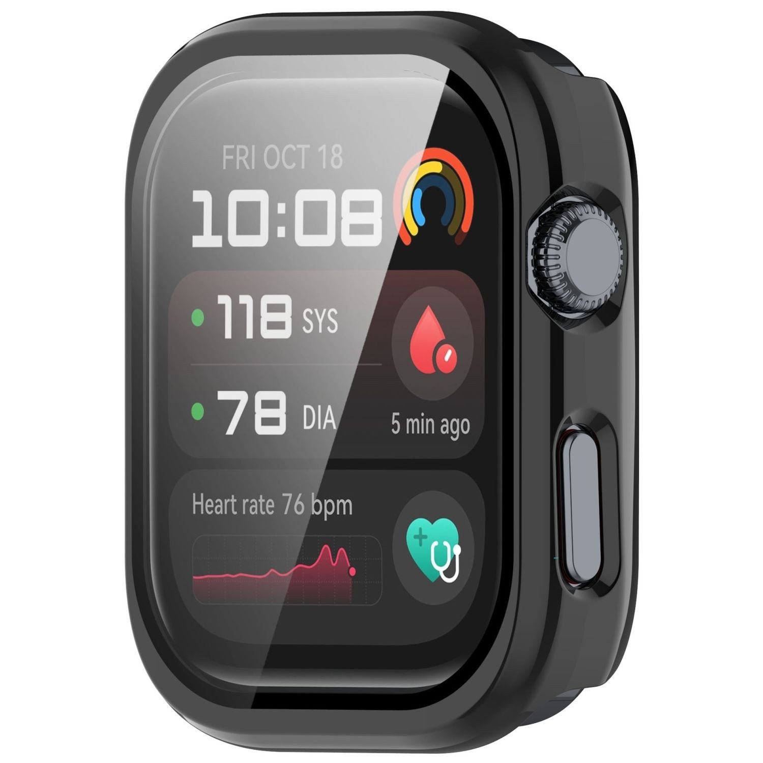 Wigento Smartwatch-Hülle Für Huawei Watch D2 Kunststoff PC Smart Hülle + H9 Hart Glas Schwarz, Schutzhülle aus PC + Hart Glas für Rundumschutz