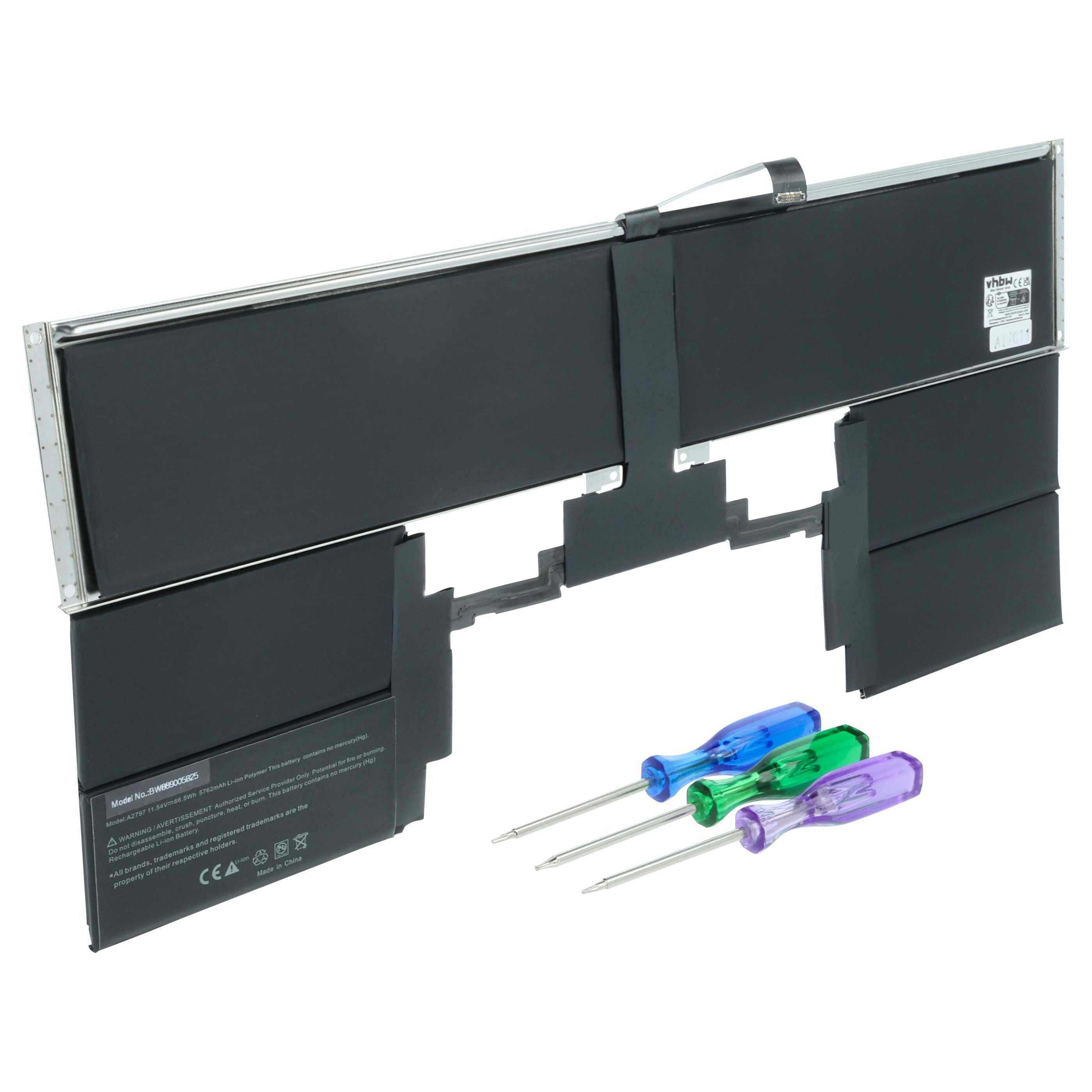 vhbw Akku passend für Apple MXD43LL/A, MXD33LL/A, MRYV3LL/A, MRYU3LL/A, Laptop-Akku Akku Li-Ion 5762 mAh (11,54 V, 1 St), Leistungsfähiger Austausch-Akku für Notebook, Wiederaufladbar, Jede