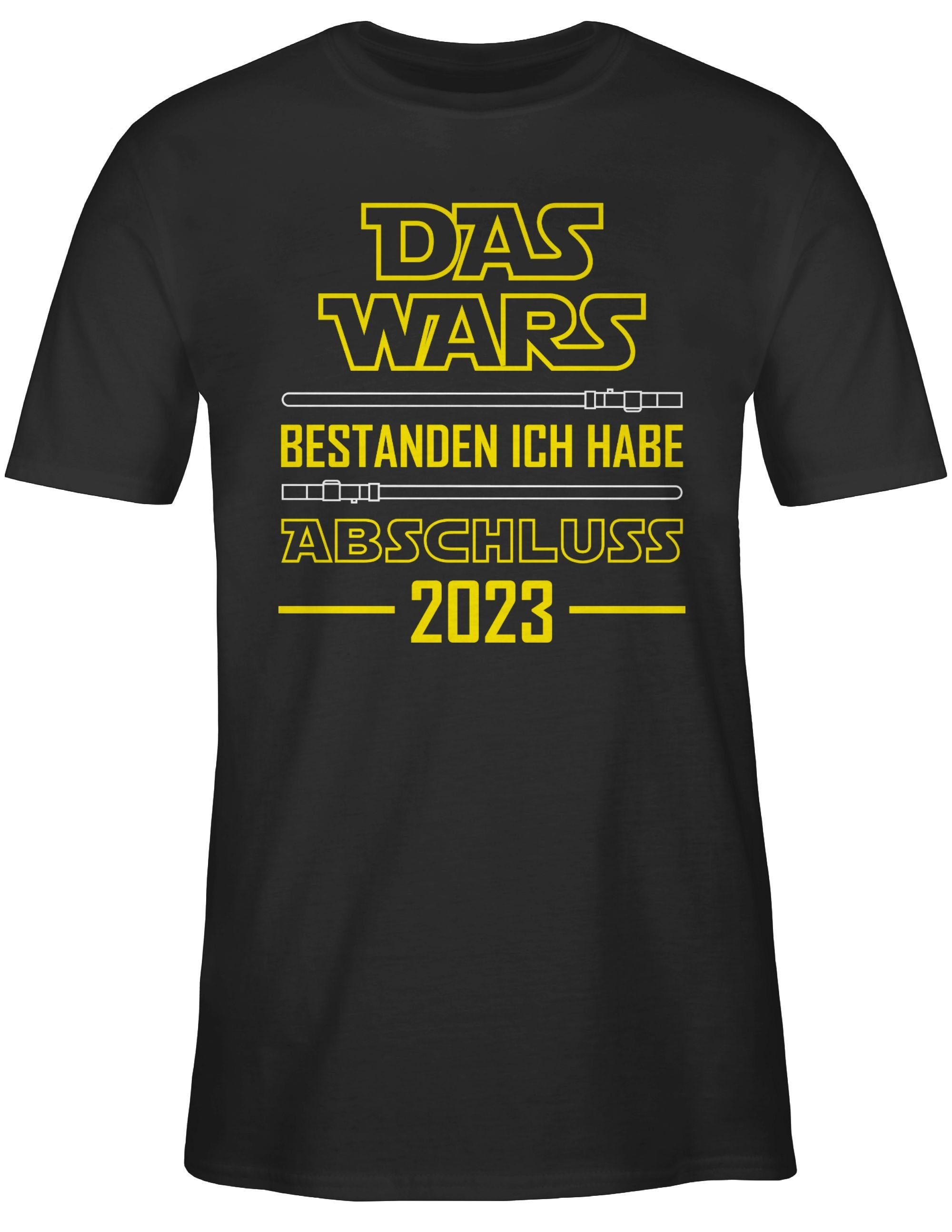 2024 2023 Geschenk Abschluss T-Shirt Abitur habe & Das Shirtracer Abschluss Schwarz 01 bestanden ich Wars