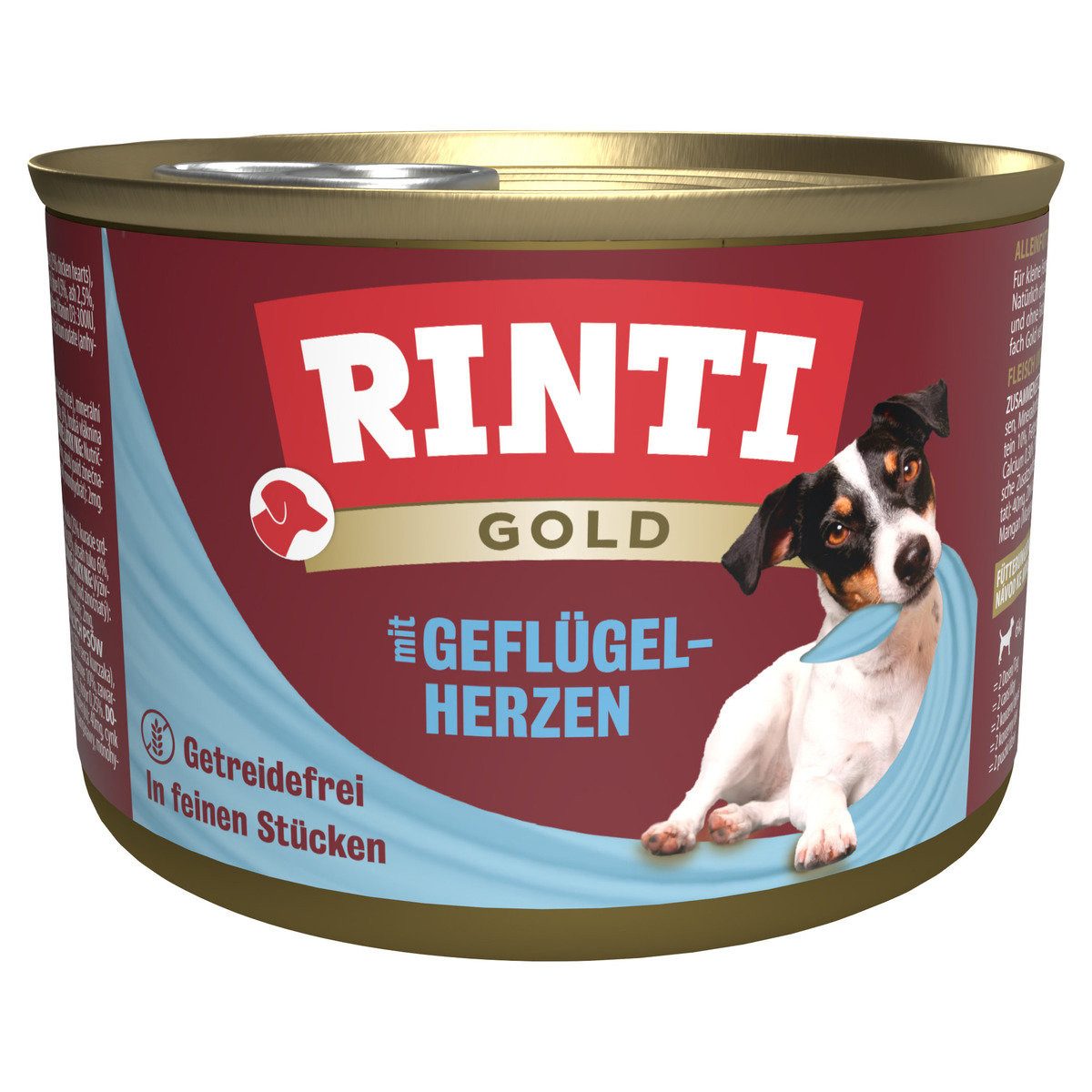 Rinti Gold mit Geflügelherzen 185 g - 12 Stück, Nassfutter für: Hund