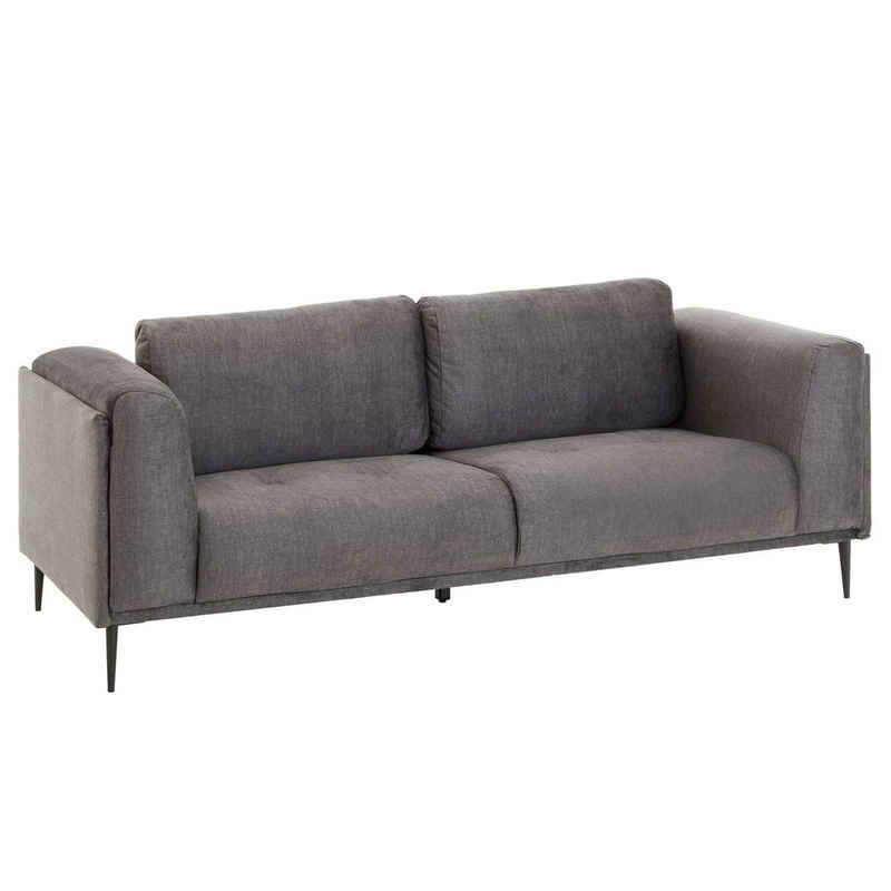 CARO-Möbel 3-Sitzer MAGNA, Sofa Dreisitzer bezug aus Samt mit 2 großen Kissen Couch
