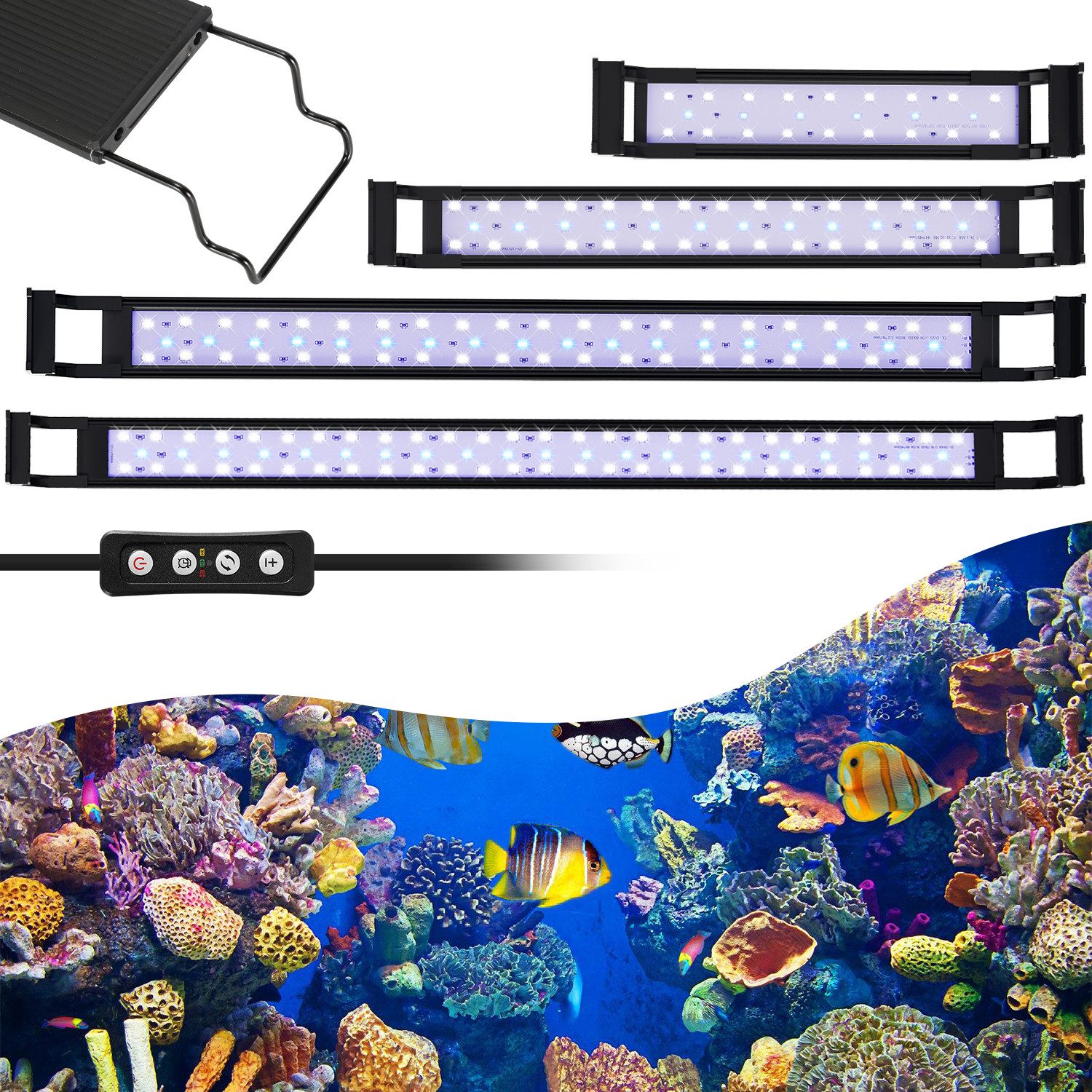LED Aquariumleuchte 35-105cm LED Aquarium-Beleuchtung, Länge verstellbar, Energiesparend