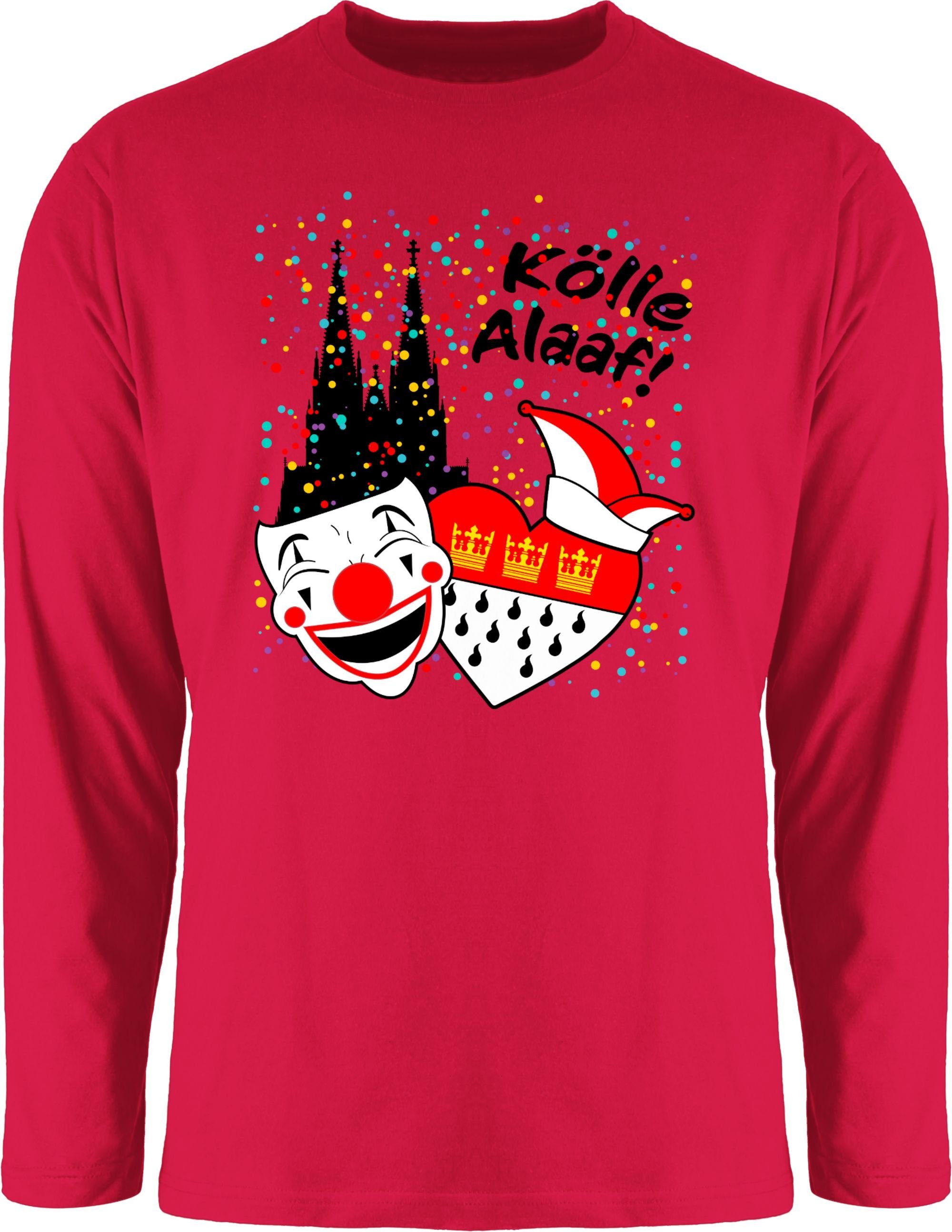 Shirtracer Rundhalsshirt Kölle Alaaf Kostüm Köln Karneval Wappen I Jeck Rut günstig online kaufen
