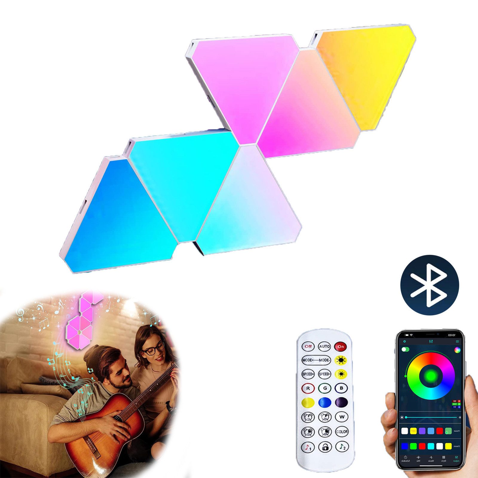 Jibenhome LED Panel LED Dreiecke Wandleuchte günstig online kaufen