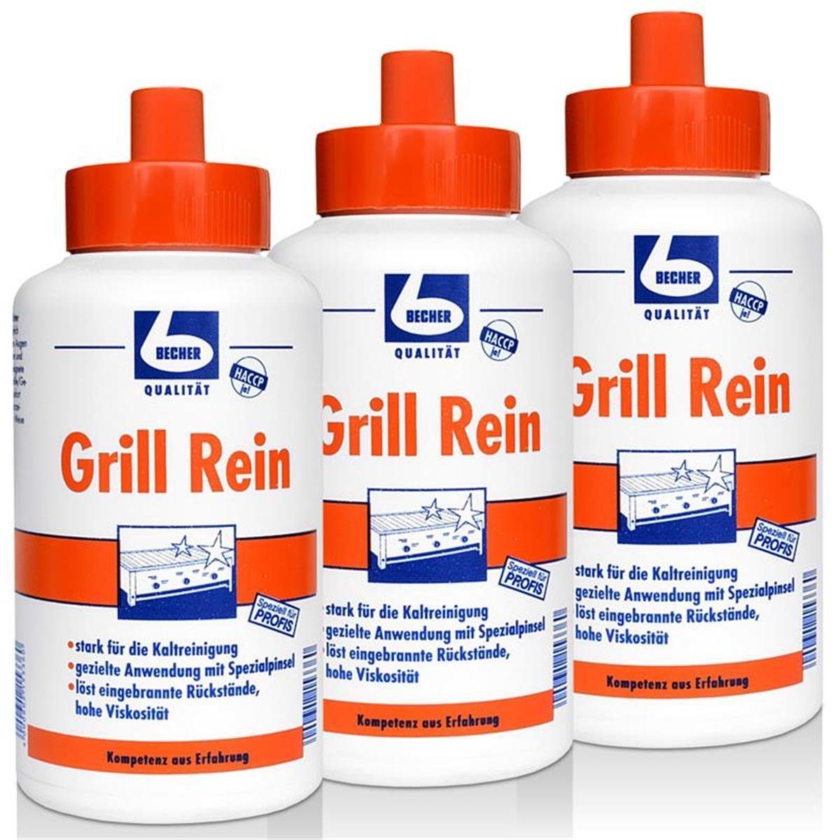 Dr. Becher Grill Rein für Grills, Fritteusen, Backofen 1L (3er Pack) Spezialwaschmittel
