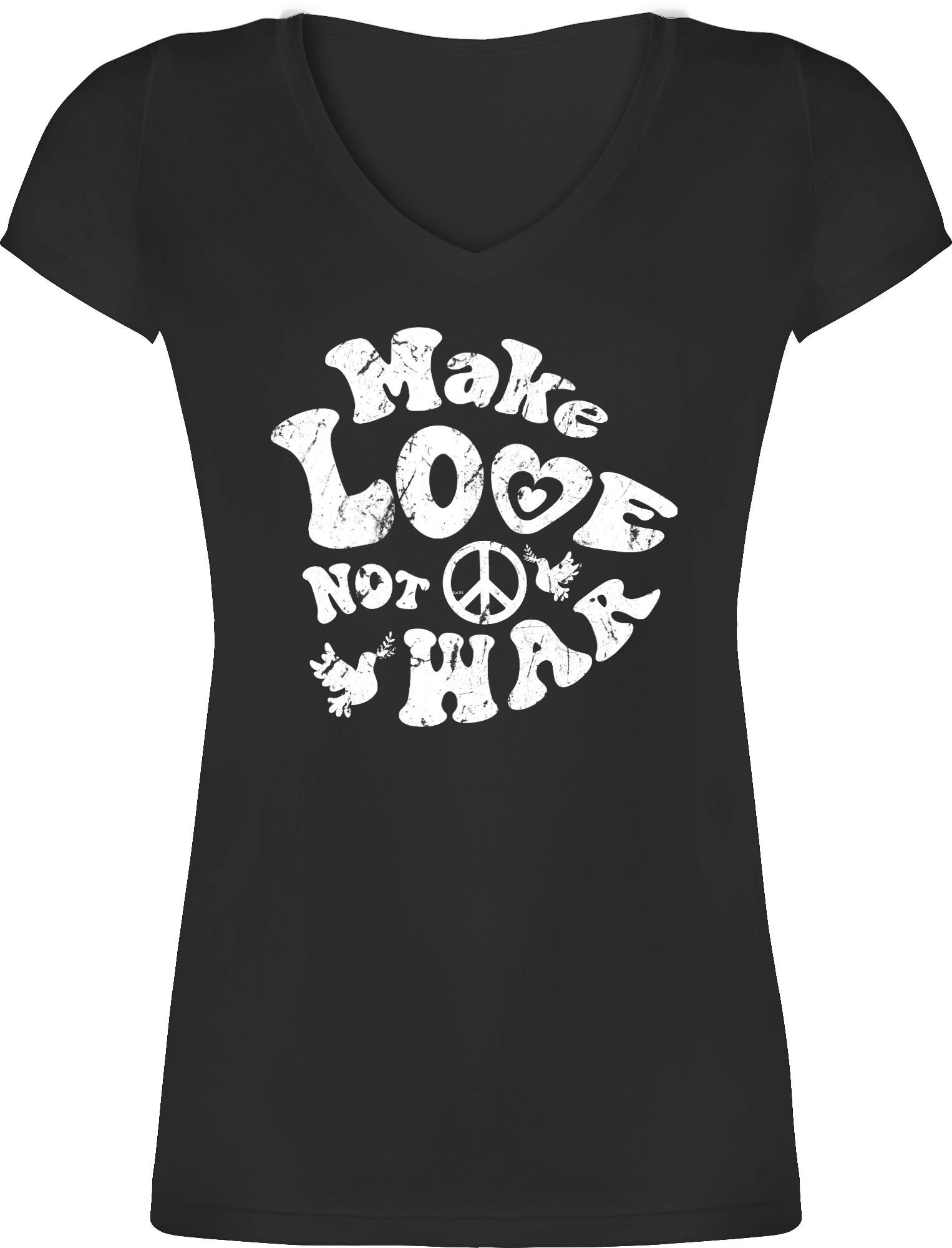 Shirtracer TShirt »Make love not war vintage weiß Sprüche Statement