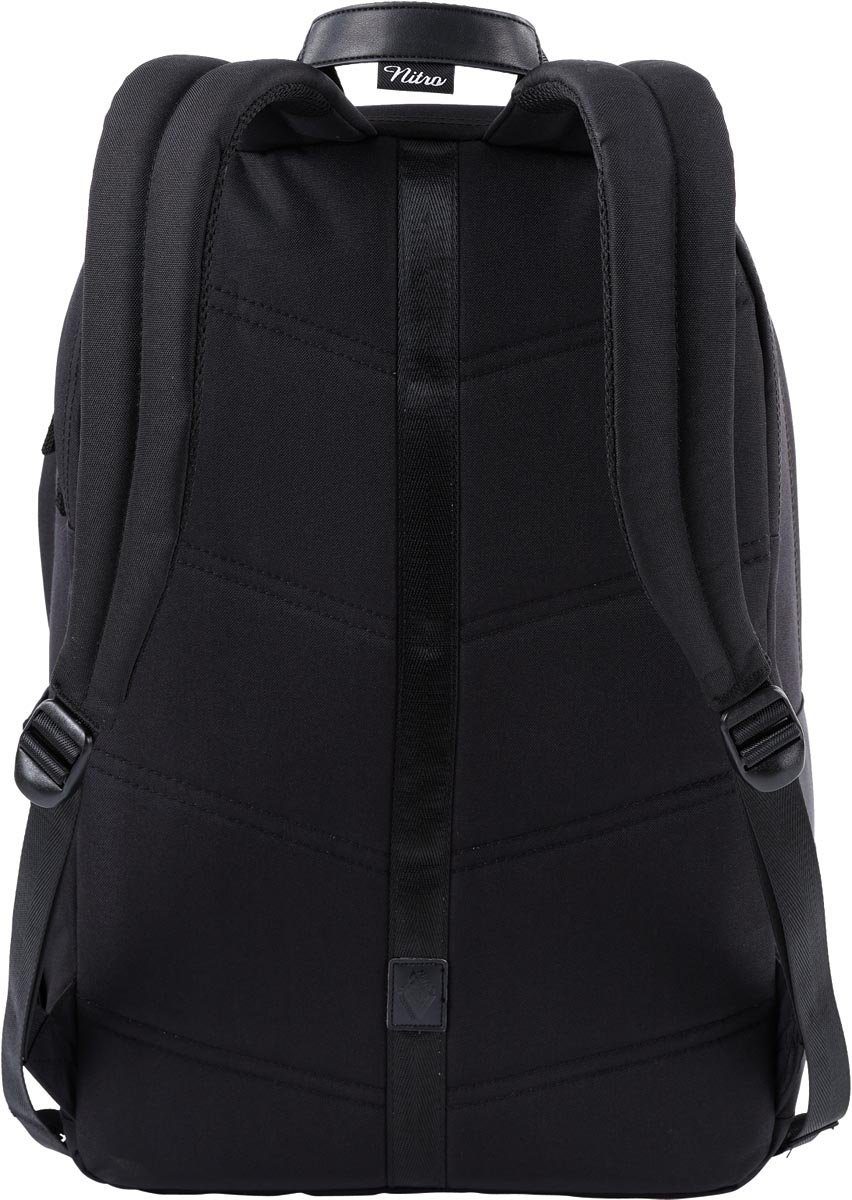 im black Retro-Look, Freizeitrucksack NITRO Schulrucksack true Streetpack Daypack, plus, Urban Alltagsrucksack,