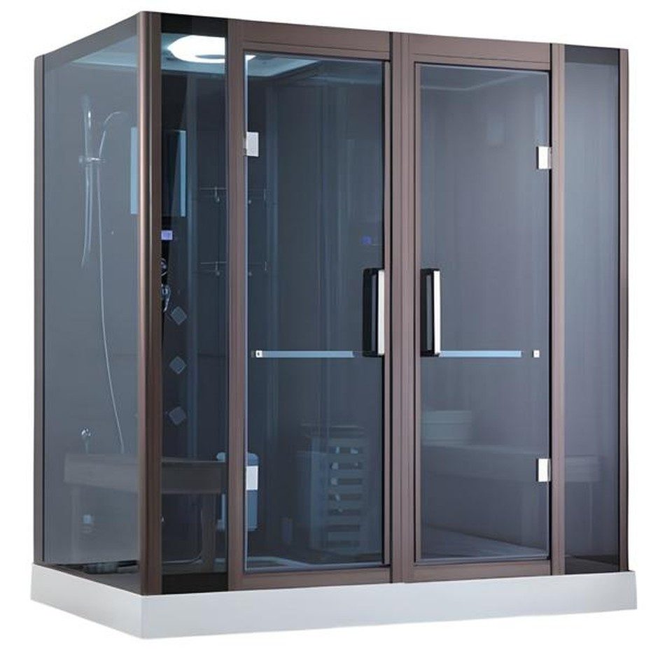 Xlmoebel Dampfdusche XLMOEBEL Dampfbadkamin aus massivem Holz mit elektrischer Heizung, BxT: 130x200 cm, Made in Europa