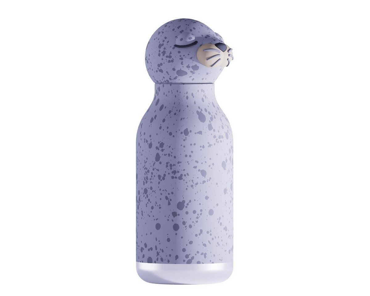 ASOBU Trinkflasche Asobu Bestie Trinkflasche 460 ml, Tier-Design, isoliert, auslaufsicher, 460 ml, Vakuumisolierung, auslaufsicher, Silikon-Trinkhalm, Edelstahl