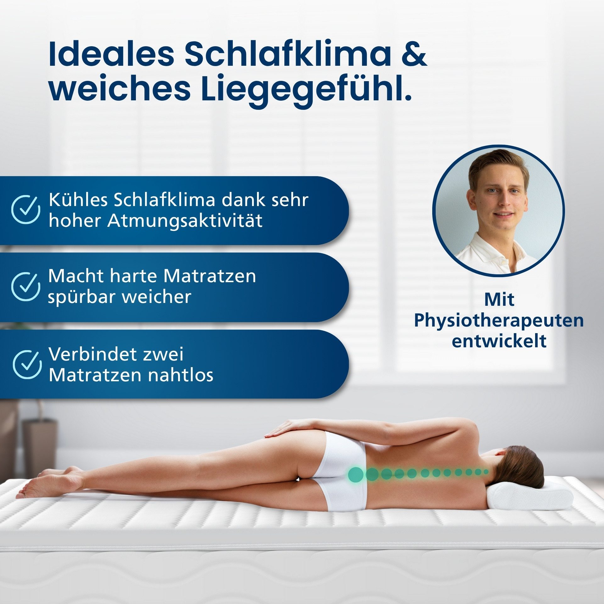 AM Qualitätsmatratzen, Topper ClimaFlex Summer, Druckentlastend, Matratzenauflage, Reißverschluss, 6 cm hoch, ClimaFlex-Schaum (6cm), 120x190 cm