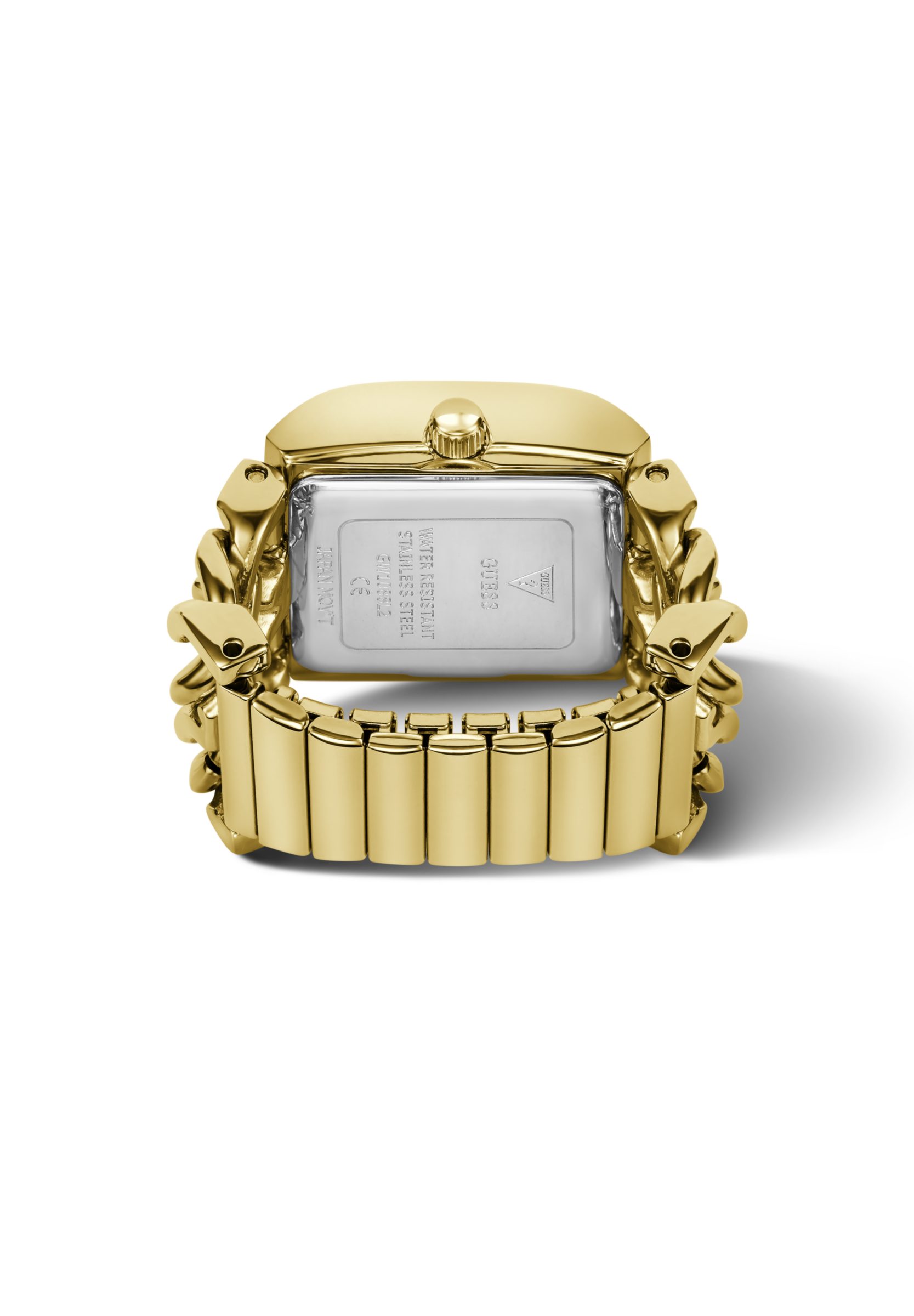 Guess Uhrenring MOD HEAVY METAL GW1088L2, Quarzuhr, Damenuhr, Edelstahlringschiene, analog