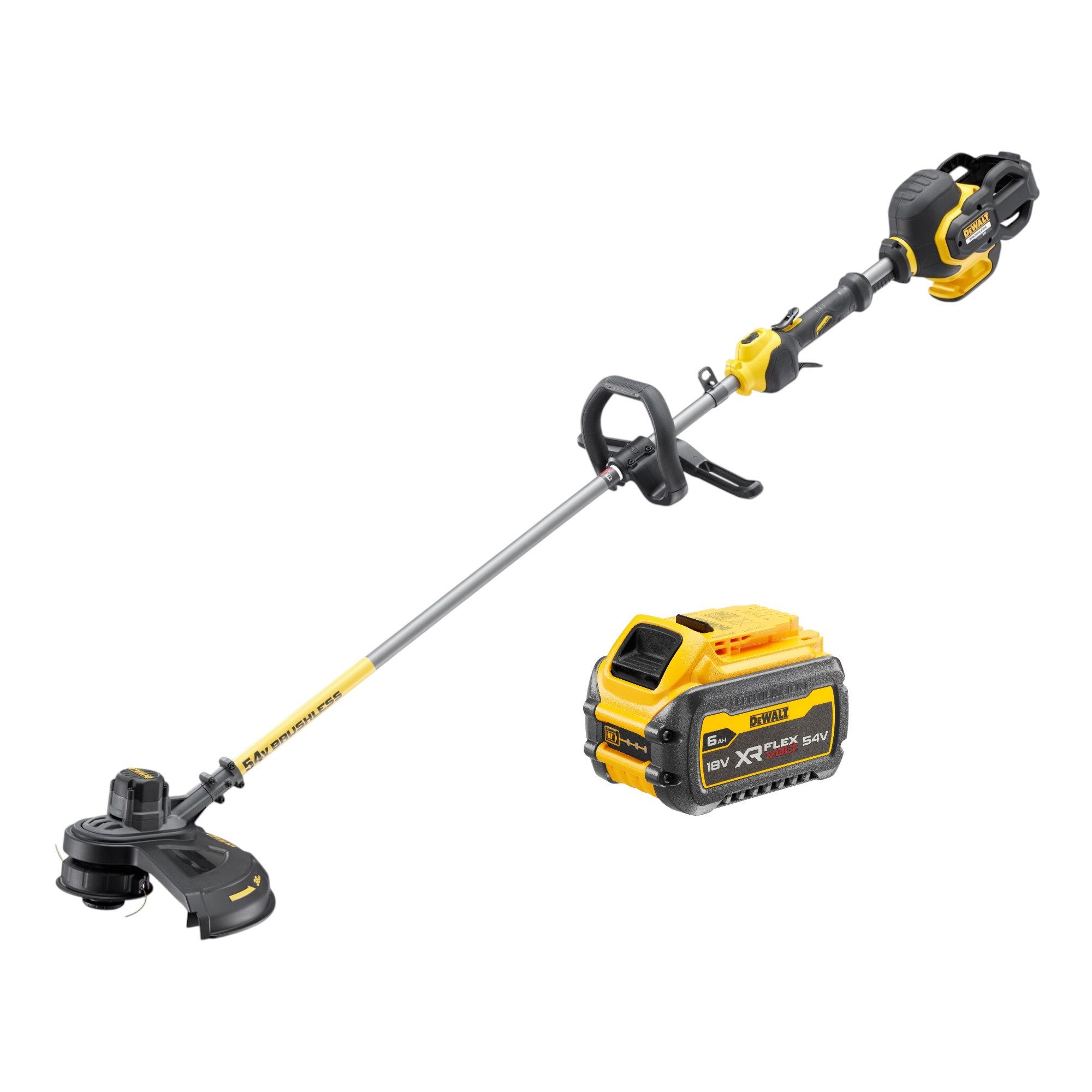 DeWalt Akku-Rasentrimmer DCM 571 N 54 V FlexVolt 38 cm Brushless + 1x Akku 6,0 Ah - ohne Lader