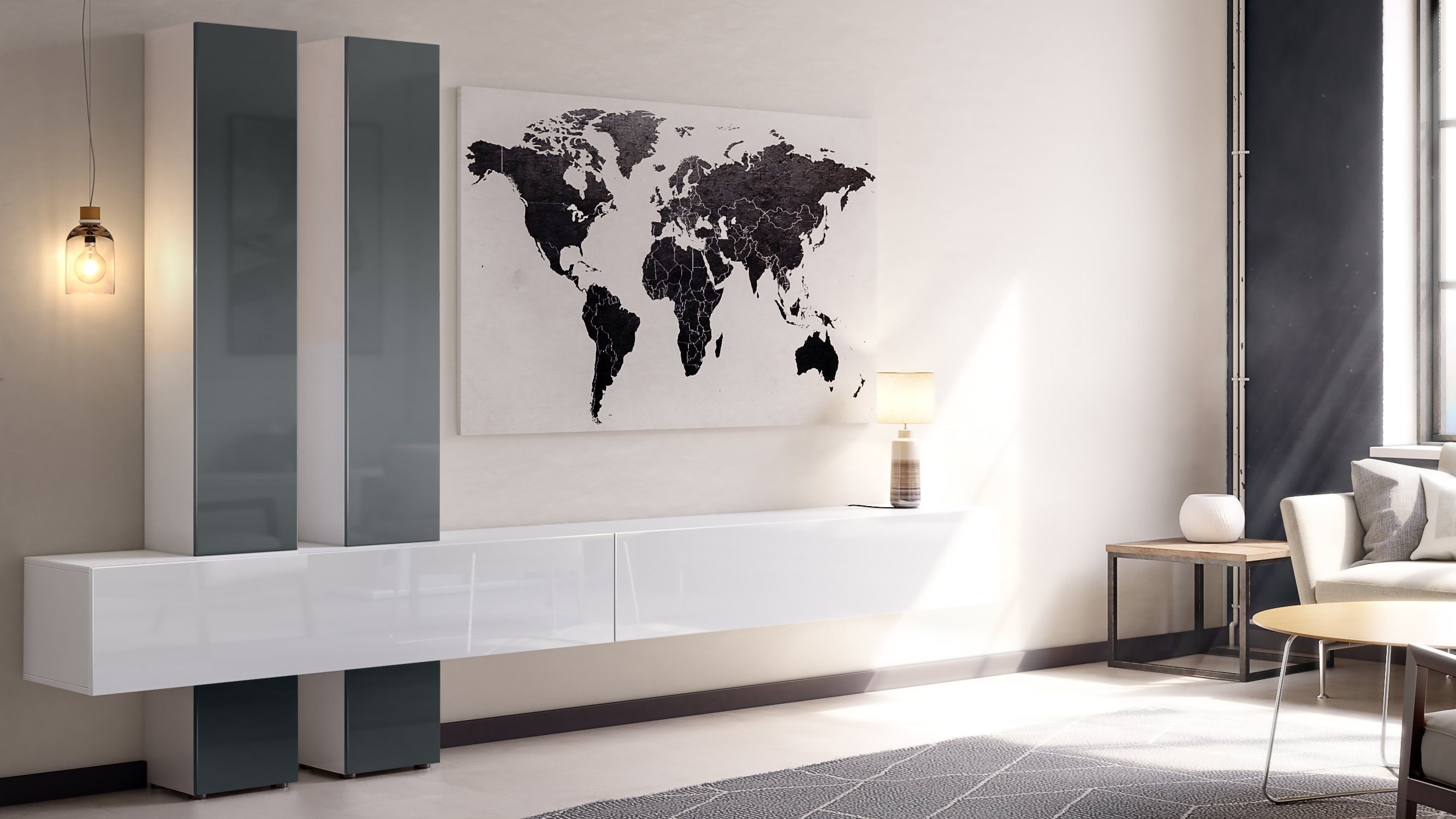 Vladon Wohnwand Moja, (Anbauwand, mit Rückwand günstig online kaufen