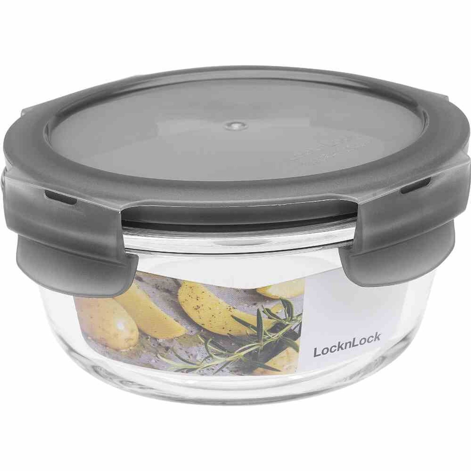 LOCK & LOCK Teedose Box "Boroseal" 0,38 l rund Ø 13 x 6,5 cm, transparent, Glas