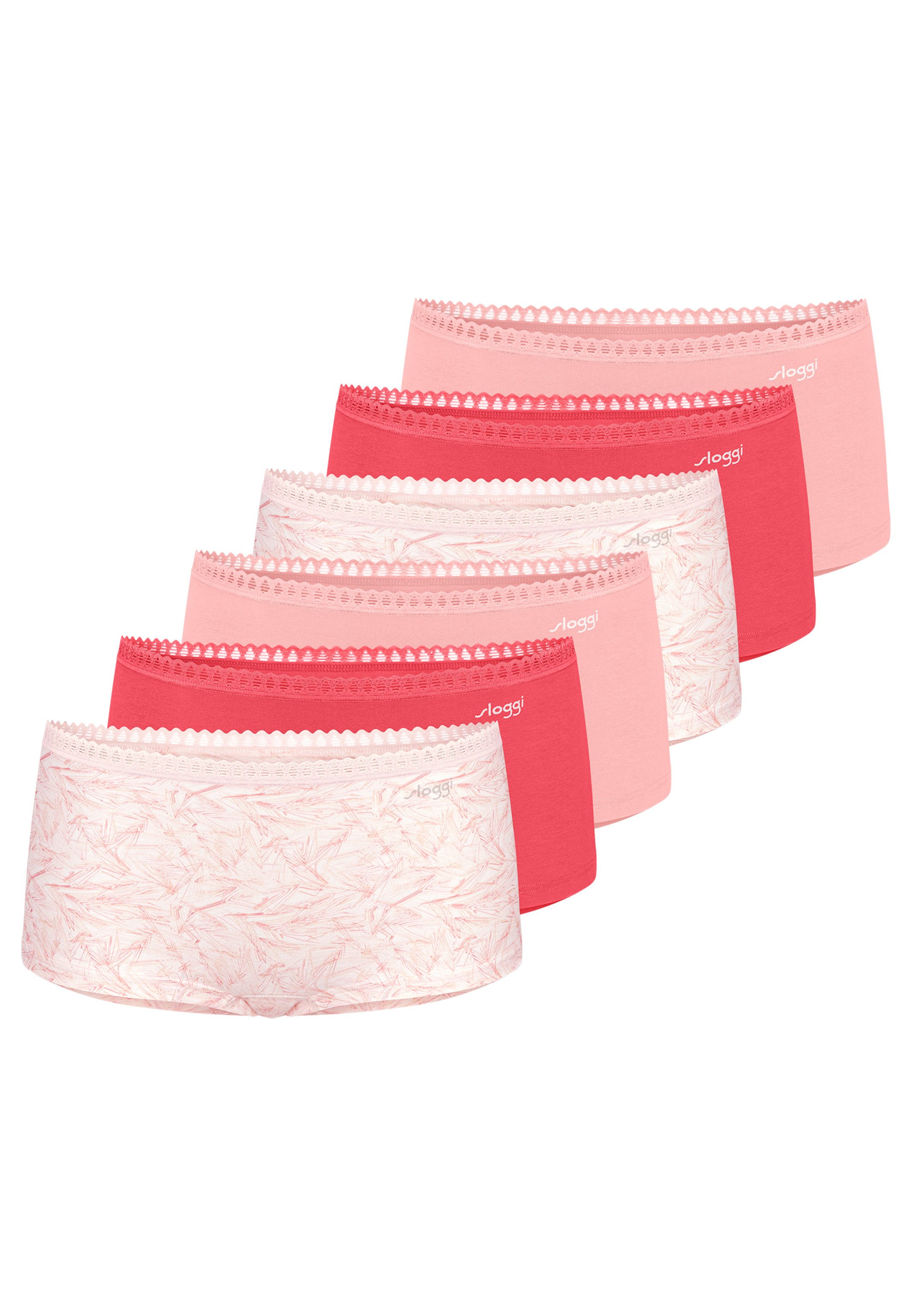 sloggi Panty 6er Pack GO Crush (Spar-Set, 6-St) Short Slip - Baumwolle - Atmungsaktiv - Komfortabel und atmungsaktiv