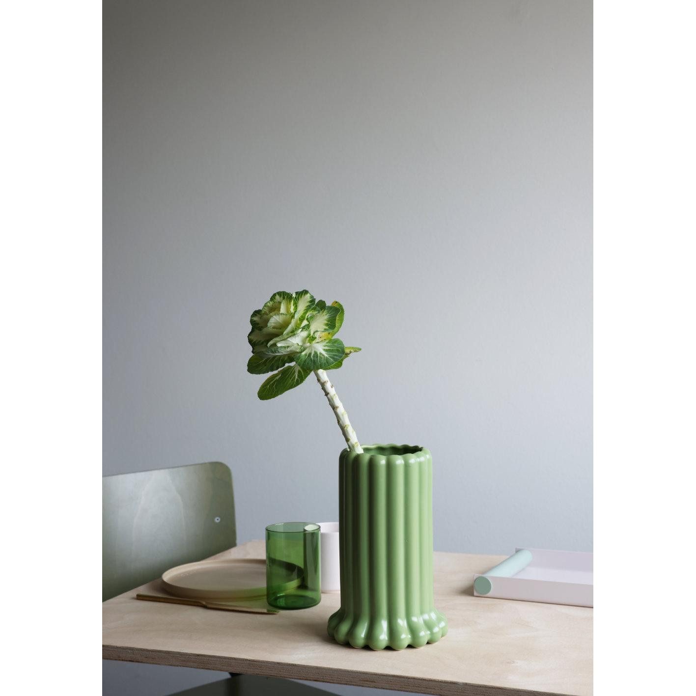 Design Letters Dekovase Vase Tubular Porzellan Grün (24cm)