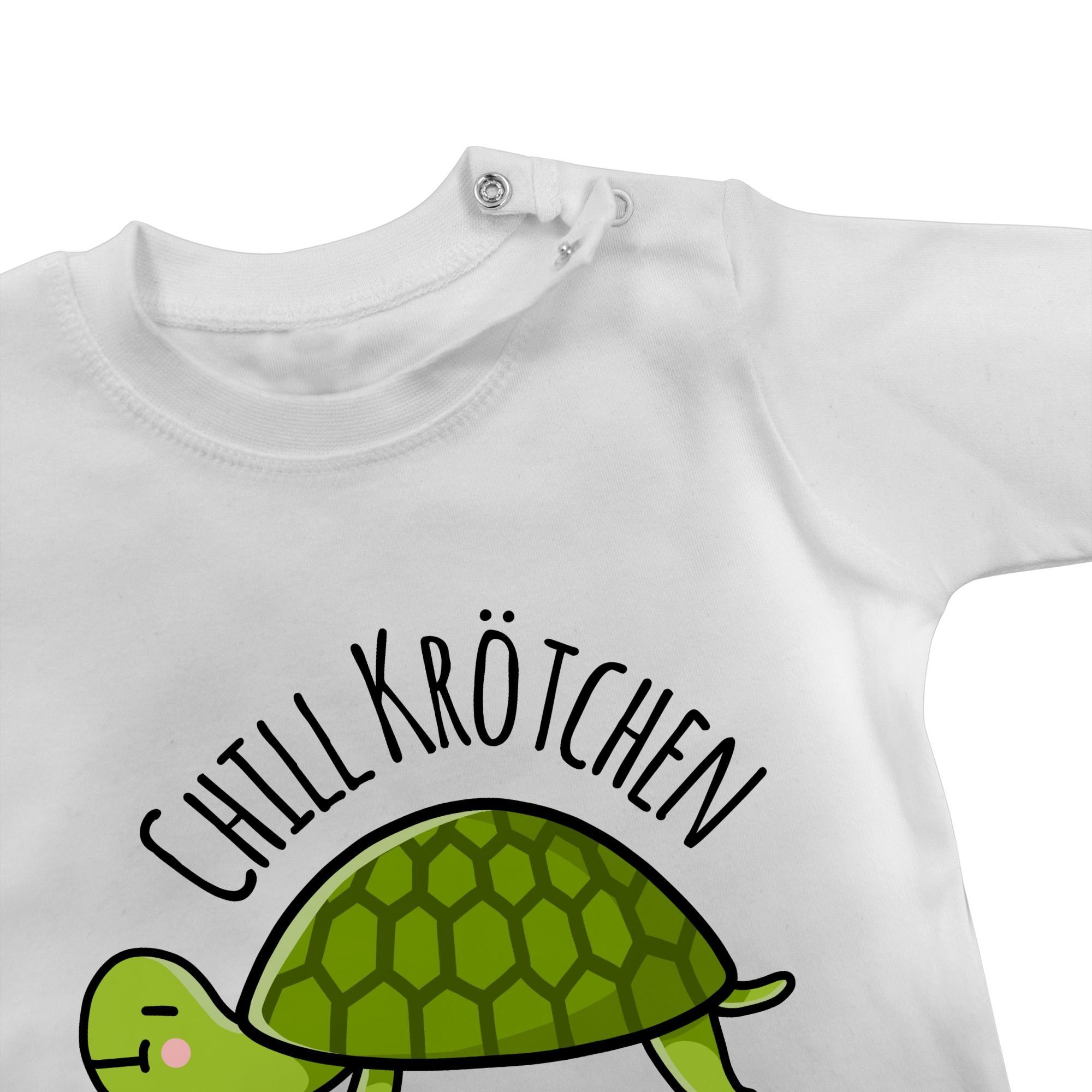 Schildkröte Weiß Print Chill Krötchen Tiermotiv Baby Shirtracer 2 Animal T-Shirt