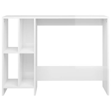 furnicato Schreibtisch Computertisch Hochglanz-Weiß 102,5x35x75 cm Holzwerkstoff
