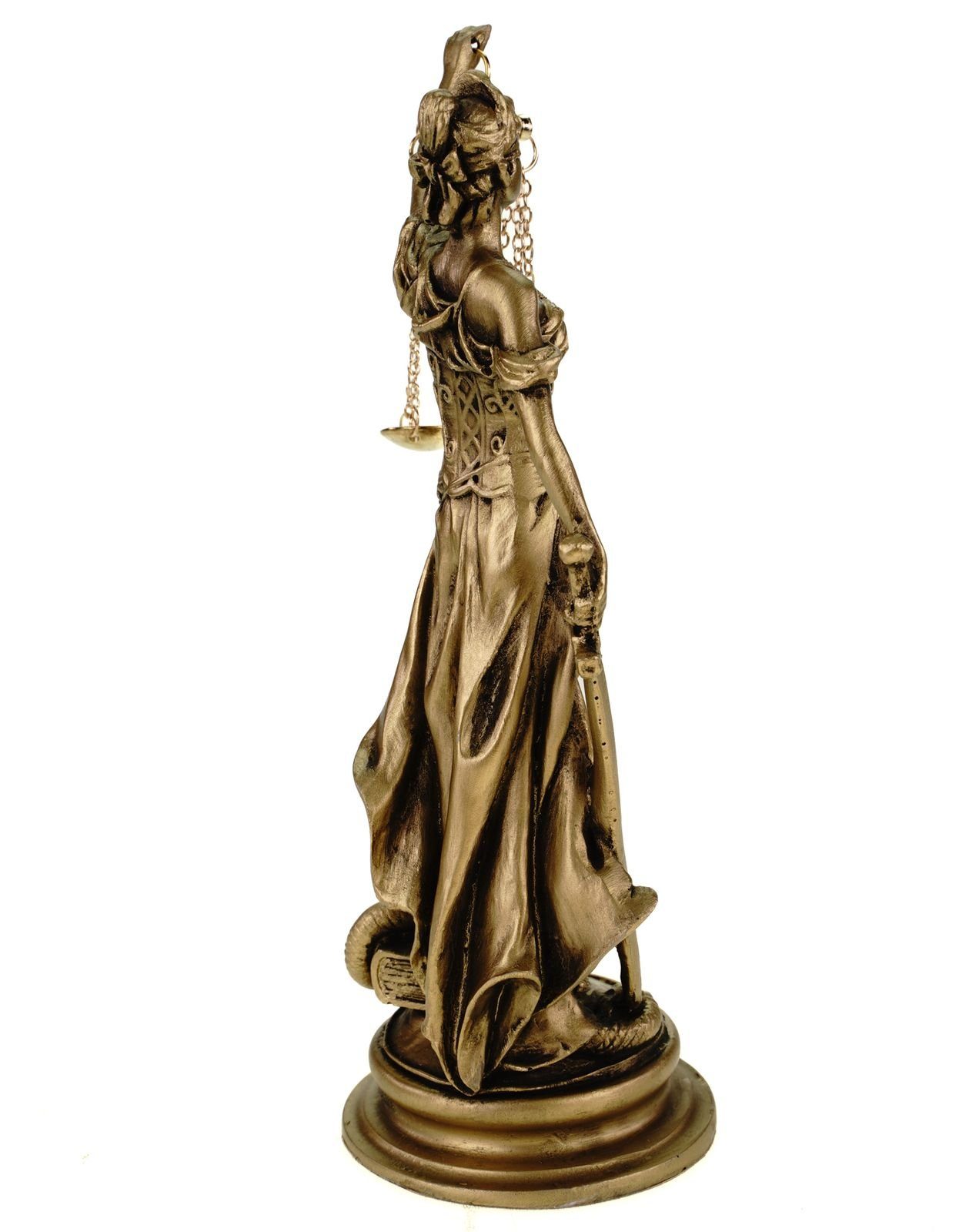 Figur Justitia BGB cm Themis Göttin gold Skulptur Recht Alabaster Kremers Schatzkiste Gerechtigkeit Dekofigur 17