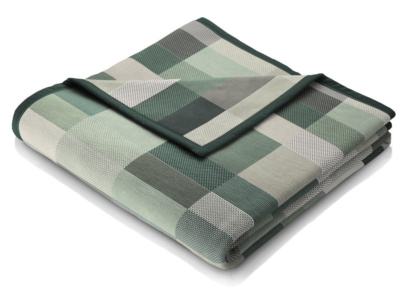 Wohndecke Color Squares green, grün karierte Kuscheldecke in 150x200, Biede günstig online kaufen