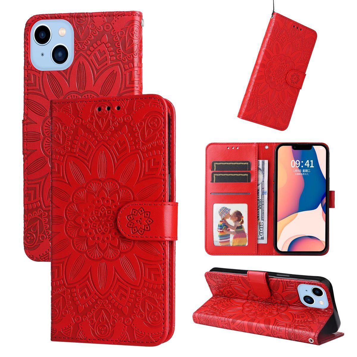 König Design Handyhülle Apple iPhone 14, Schutzhülle Schutztasche Case Cover Etuis Wallet Klapptasche Bookstyle