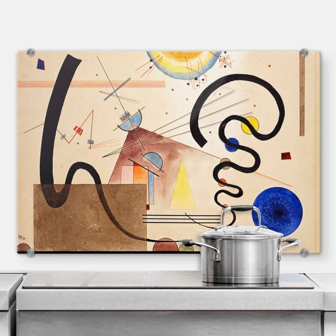 K&L Wall Art Spritzschutz Glas moderne Küchenrückwand Kandinsky Kunstdruck