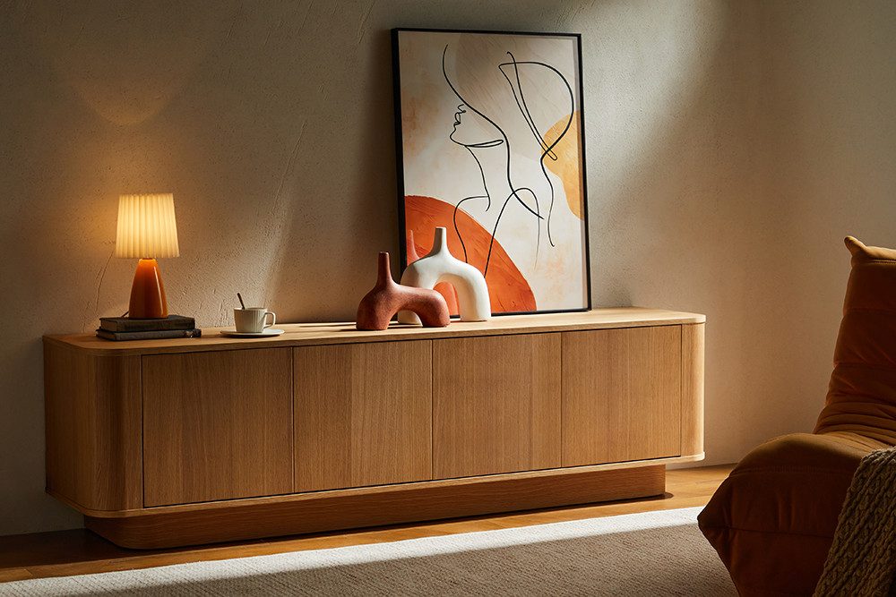 riess-ambiente TV-Board VALHALLA WOOD 180cm natur – Eichenholz-Optik, moder günstig online kaufen