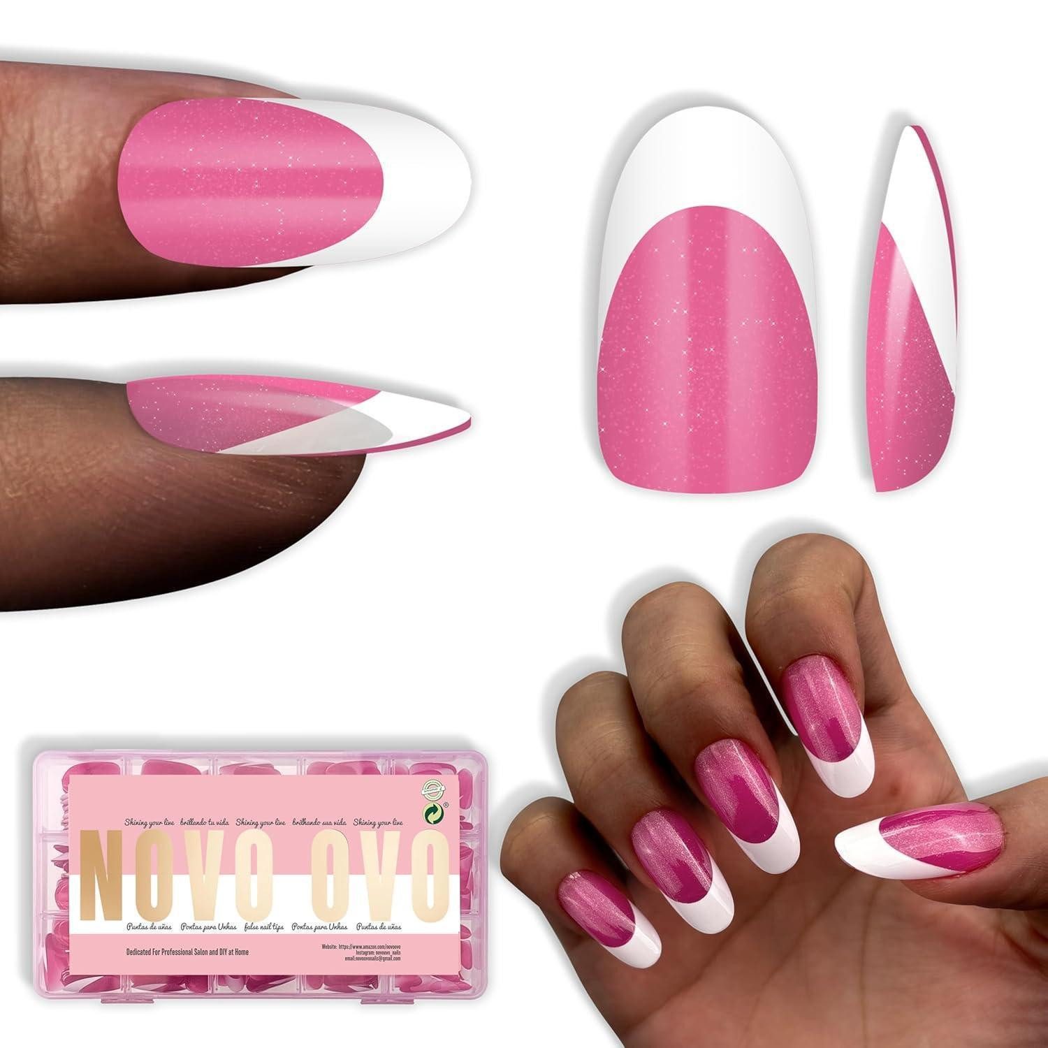 LuxusKollektion Kunstfingernägel Nagelspitzen Oval French Medium Oval White Fren