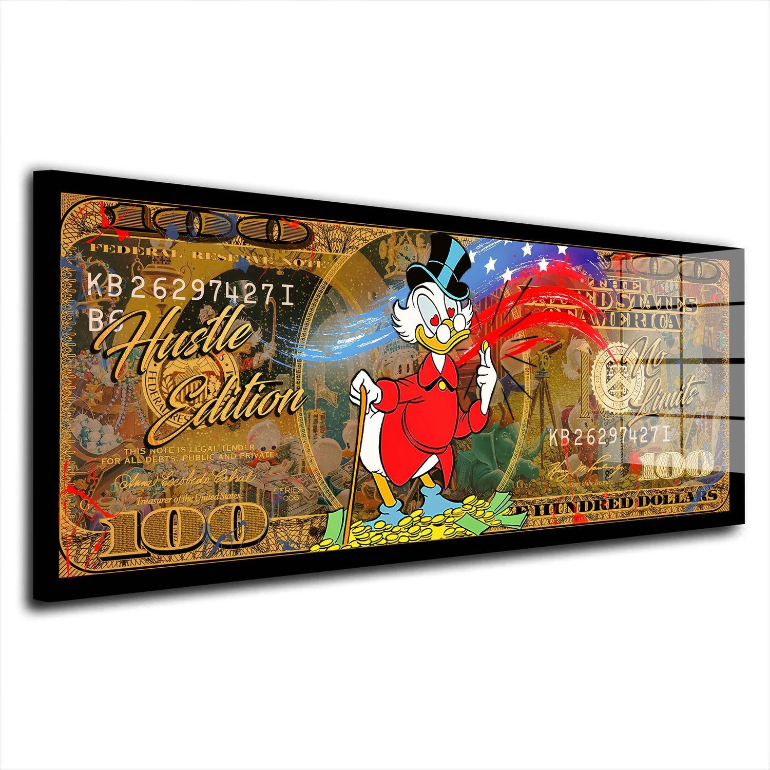 Acrylglasbild Duck Pop Art Money Love Acrylglas Wandbild Bild Wanddeko XL