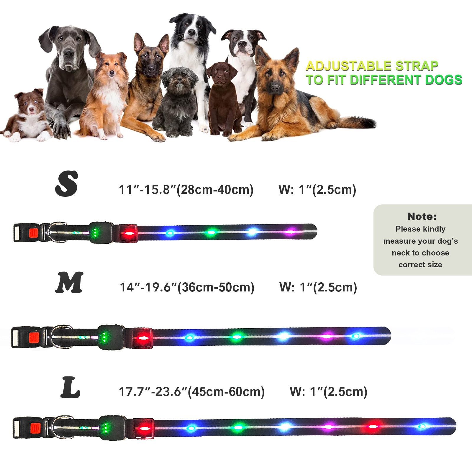 Illes-Laedchen Hunde-Halsband exklusives LED Hundehalsband wasserdicht AKKU wiederaufladbar