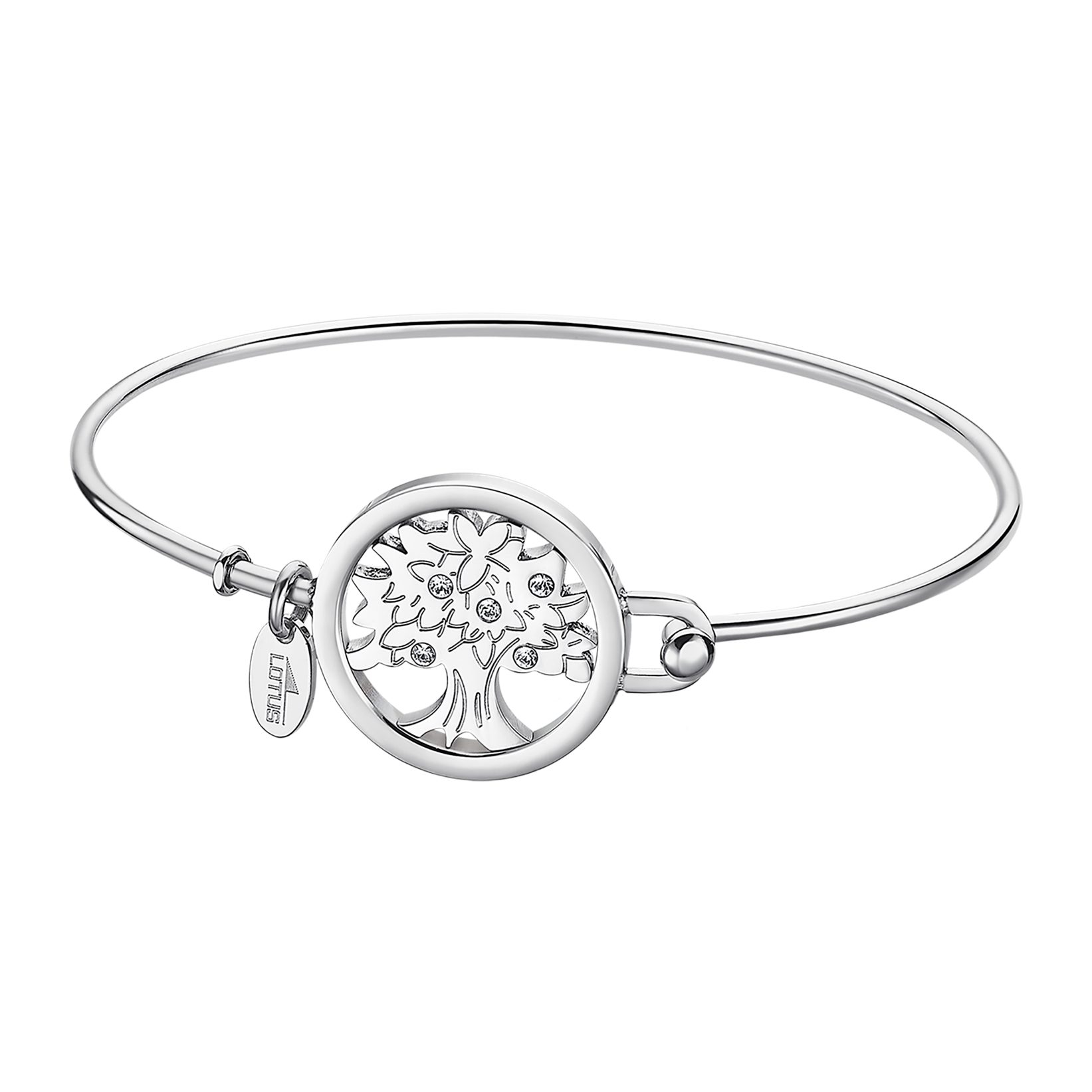 Lotus Armreif Essentials - Baum des Lebens, mit Glasstein