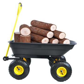 OKWISH Bollerwagen Klappwagen Poly Garden Dump Cart mit Stahlrahmen und 10 Zoll