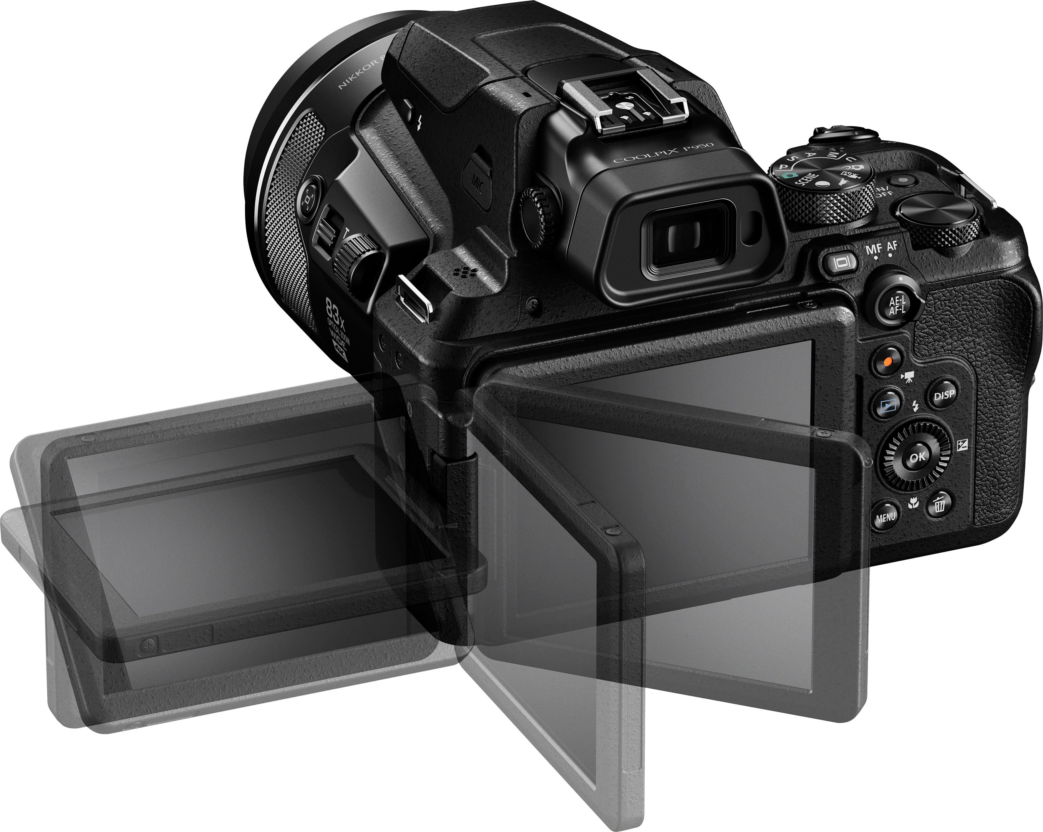 Nikon Coolpix P950 Bridge-Kamera (16 MP, opt. (WiFi) Zoom, WLAN 83x Bluetooth