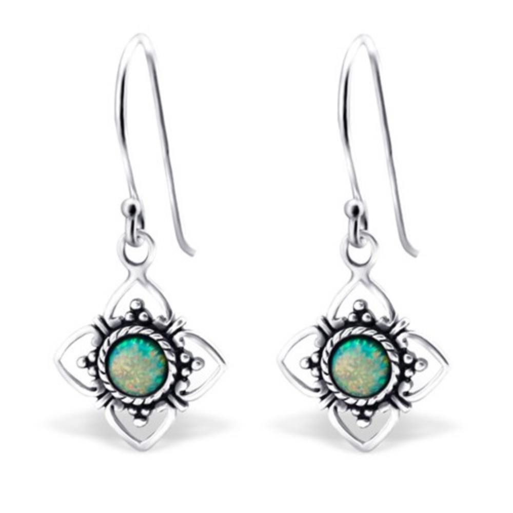 Order & Smile Schmuck Paar Ohrhaken Ohrringe Silber mit Opal synthetisch bu günstig online kaufen