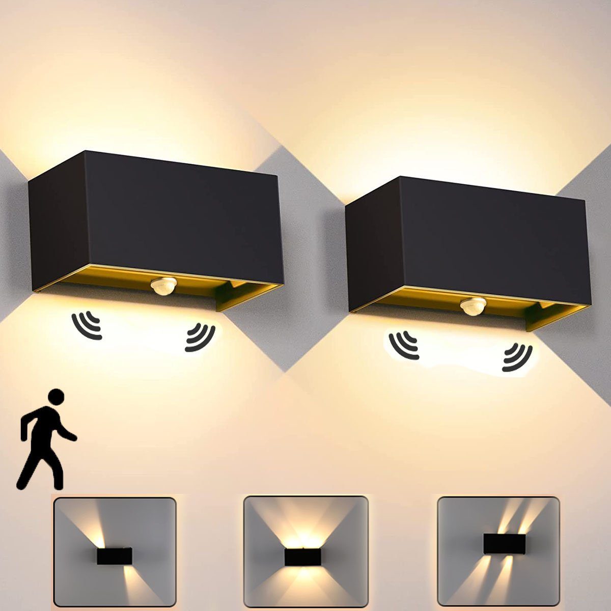 LETGOSPT Wandleuchte 12W Quader LED Wandlampe günstig online kaufen