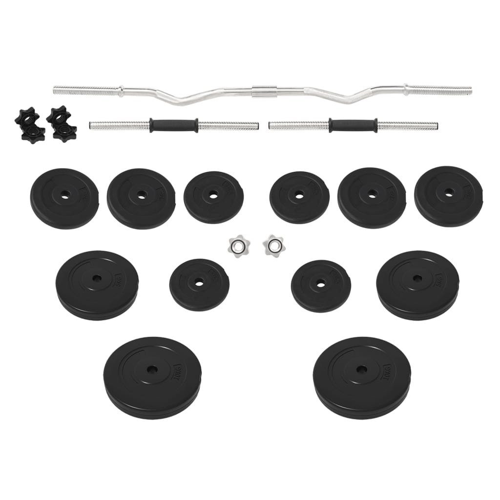 Hantel-Set Kombiset 30 kg Zementscheiben (Set, Hantelset mit Stangen)