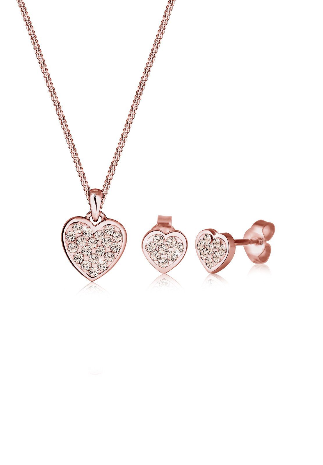 Elli Schmuckset »Herz Swarovski® Kristalle 925 Silber Amour« online kaufen OTTO