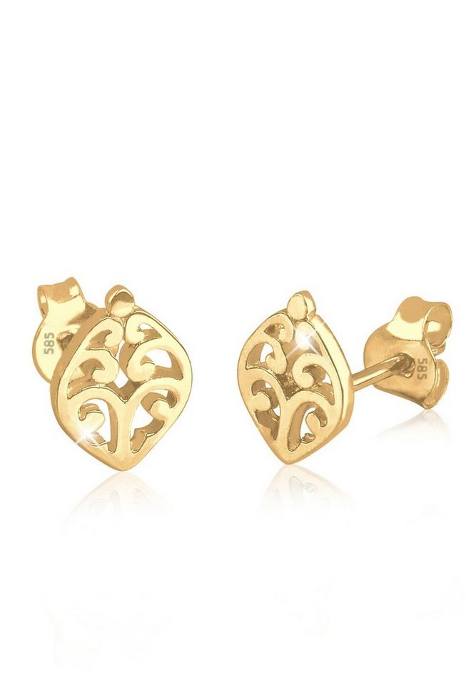 Elli Paar Ohrstecker Ornament Filigran Hochwertig Floral 585 Gelbgold Online Kaufen Otto