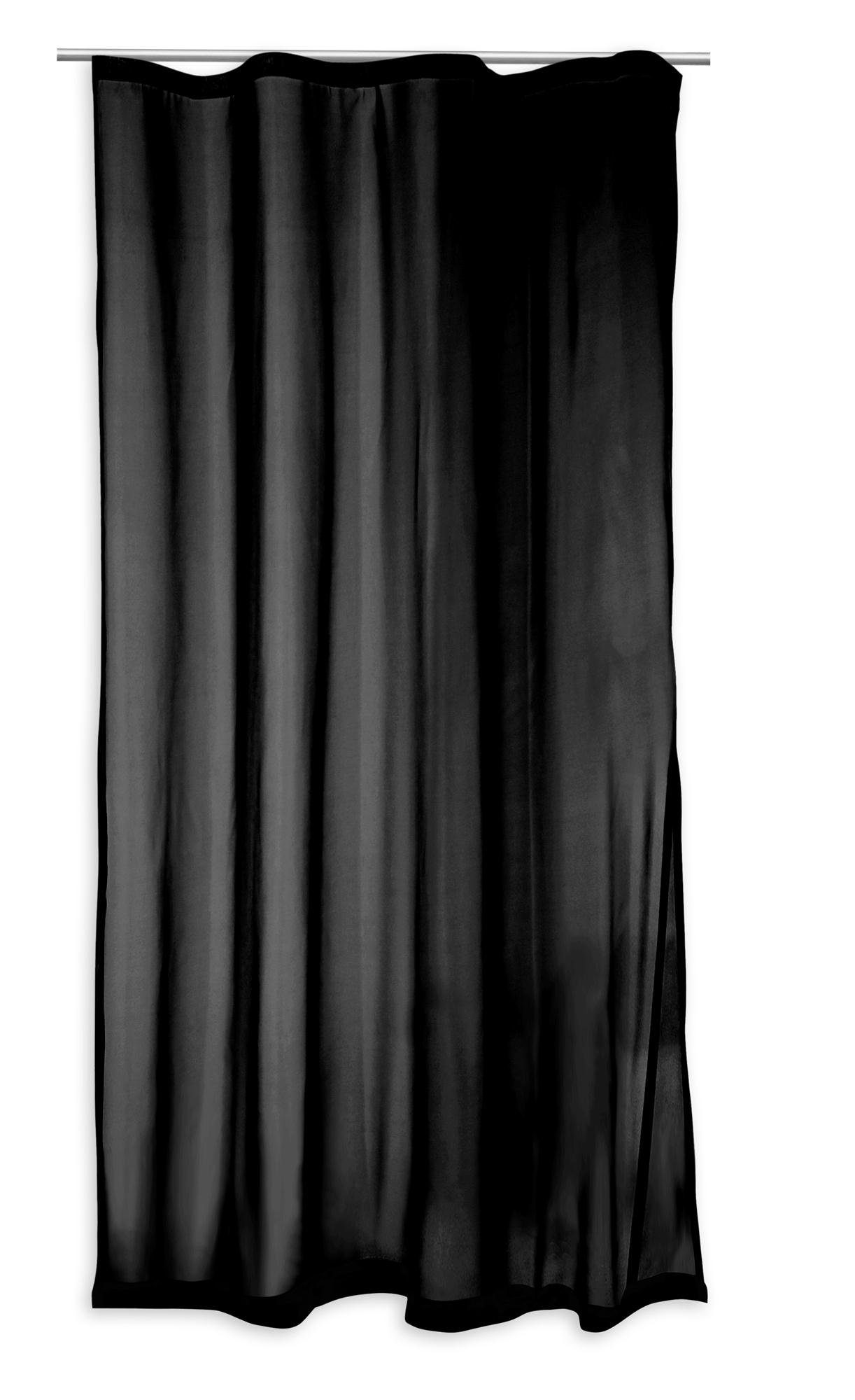 Gardine Voile Vorhang mit Kräuselband Gardine Sheer in transparent ca. 140x24, Haus und Deko, Kräuselband (1 St), transparent, Polyester Schwarz